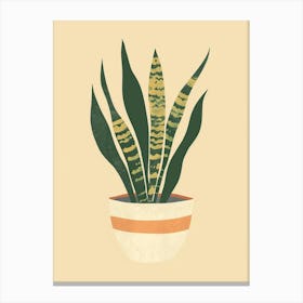 Snake Plant Minimalist Illustration 6 Canvas Print