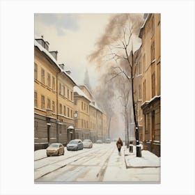 Winter Street In Lviv Canvas Print