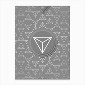 Geometric Glyph Sigil with Hex Array Pattern in Gray n.0065 Canvas Print