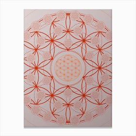 Geometric Abstract Glyph Circle Array in Tomato Red n.0254 Canvas Print