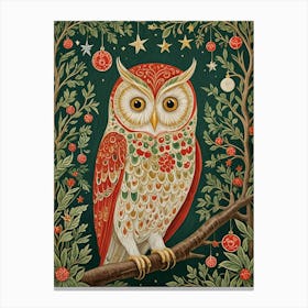 Festive Christmas Owl Canvas Print