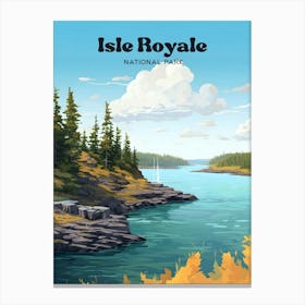 Isle Royale National Park Michigan Lakeview Modern Travel Art Canvas Print