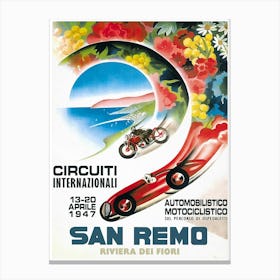 1947 Circuiti Internazionali San Remo Canvas Print