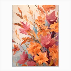 Fall Flower Painting Larkspur 4 Canvas Print