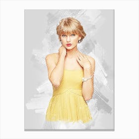 Taylor Swift Celebrity Watercolor Canvas Print