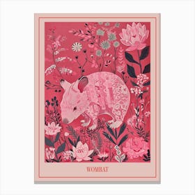 Floral Animal Painting Wombat 2 Poster Canvas Print