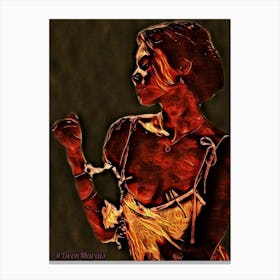 Woman In Flames 2 Canvas Print