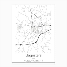 Llagostera,Spain Minimalist Map Toile