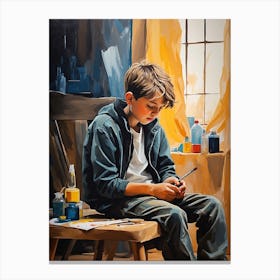 Boy In depressions Canvas Print