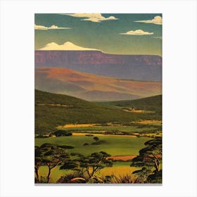 Addo Elephant National Park 2 South Africa Vintage Poster Canvas Print