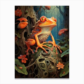 Red Eyed Tree Frog Surreal 2 Canvas Print