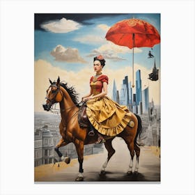 Frida On Horseback Canvas Print