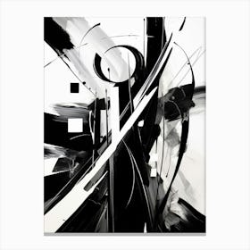 Exploration Abstract Black And White 4 Canvas Print