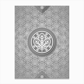 Geometric Glyph Sigil with Hex Array Pattern in Gray n.0252 Canvas Print