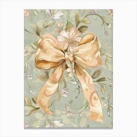 Peach Bow Pattern Canvas Print