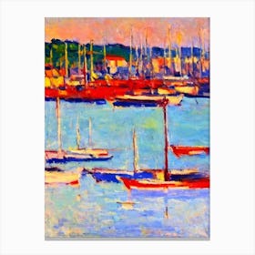 Port Of Livorno Italy Brushwork Painting harbour Canvas Print