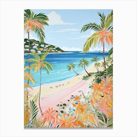 Shoal Bay, Anguilla, Matisse And Rousseau Style 1 Canvas Print