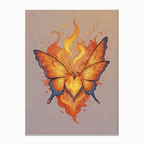 Butterfly In Flames Canvas Print