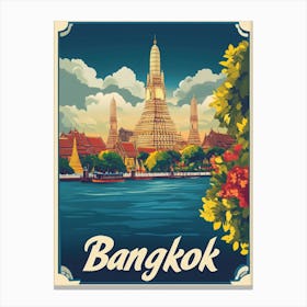 Aihrgdesign A Vintage Travel Poster Of Bangkok 1 Canvas Print