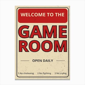 Game Room Canvas Print