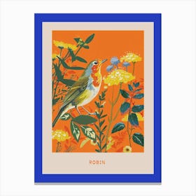 Spring Birds Poster Robin 4 Canvas Print