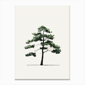 Pine Tree Pixel Illustration 3 Canvas Print
