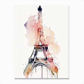 Eiffel Tower Symbol 1 Minimal Watercolour Canvas Print