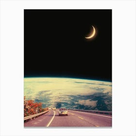 Moon And The Road Canvas Print