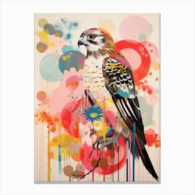 Bird Painting Collage Hawk 3 Canvas Print