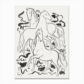 Three Horses, Leo Gestel Canvas Print