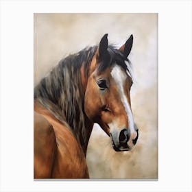 A Brown Horse Painting On Canvas Canvas Print