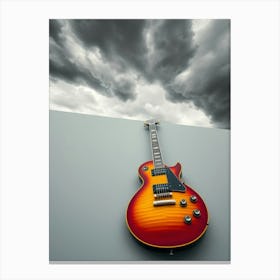 Guitar Against A Cloudy Sky Canvas Print