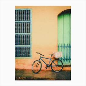 Bicycle On Pavement Cuba Canvas Print