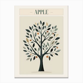 Apple Tree Minimal Japandi Illustration 5 Poster Canvas Print