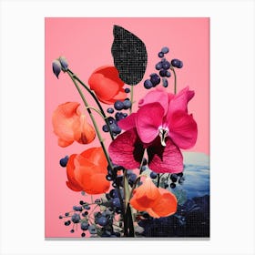 Surreal Florals Sweet Pea 1 Flower Painting Canvas Print