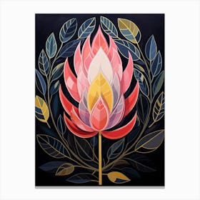 Protea 3 Hilma Af Klint Inspired Flower Illustration Canvas Print