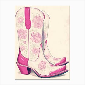 Pink Cowboy Boots 7 Canvas Print