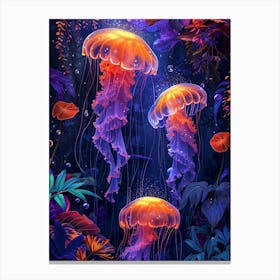 jelly fish painting Canvas Print