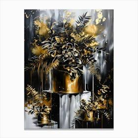 Gold And Black 127 Canvas Print