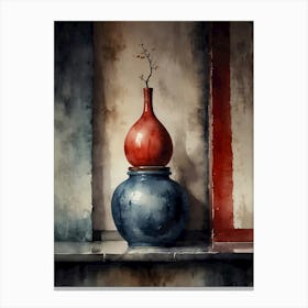 Vase With A Flower Canvas Print