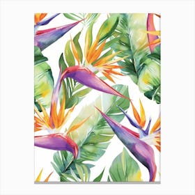 Bird Of Paradise Seamless Pattern 6 Canvas Print