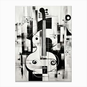 Music Abstract Black And White 3 Canvas Print