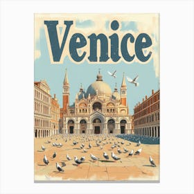 Aihrgdesign A Classic 1960s Travel Poster For Venice 5 Canvas Print