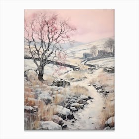 Dreamy Winter Painting Yorkshire Dales National Park England 3 Canvas Print