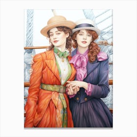 Titanic Ladies Colour Sketch 1 Canvas Print