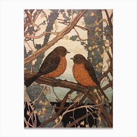 Art Nouveau Birds Poster Dipper 2 Canvas Print