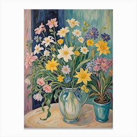 Burst Of Flowers In A Vase Canvas Print