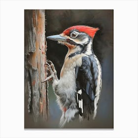 Woodpecker Pastel Watercolour 1 Canvas Print