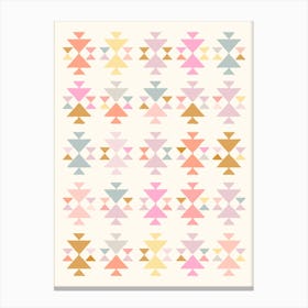 Modern Aztec Geometric Triangle Shapes in Pastel Lavender Canvas Print