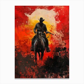 Red Dead Cowboy Canvas Print